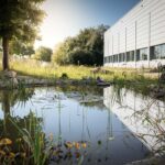 Naturnahes Außengelände eines Betriebes