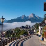 View over the town center of Berchtesgaden to the Watzmann mountain range