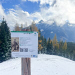 Infotafel des Erlebniswegs der Biosphären-Drehscheibe am Hirschkaser