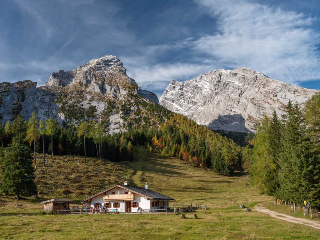Blick über die Kührointalm zum Watzmannmassiv