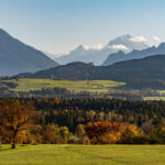 View from Sillersdorf over the Högl to the Watzmann