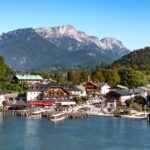 View over the boat pier at Königssee to Untersberg