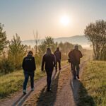Teilnehmer beim Morgenspaziergang durch die Natur als Auftaktveranstaltung der Imagekampagne