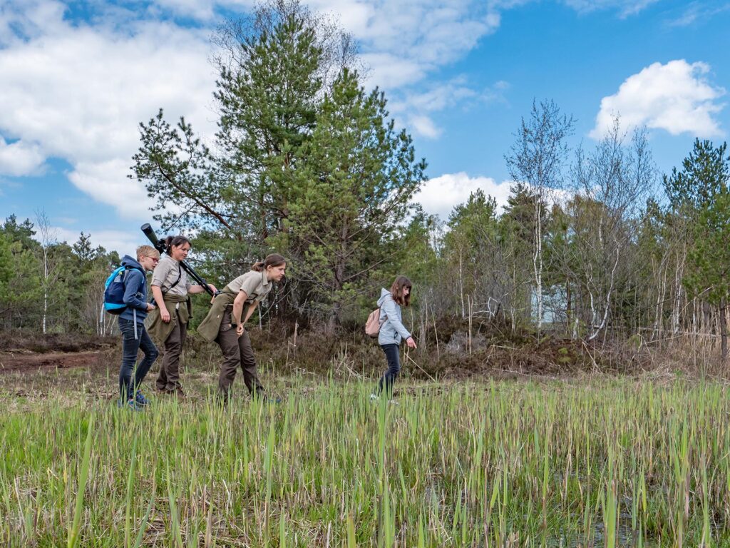 Ranger unterwegs mit Kindern im Ainringer Moor