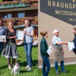 Übergabe der Partner-Urkunden an Vertreter der Betriebe Ferienwohnungen Wassererlehen und Metzgerei Braunsperger