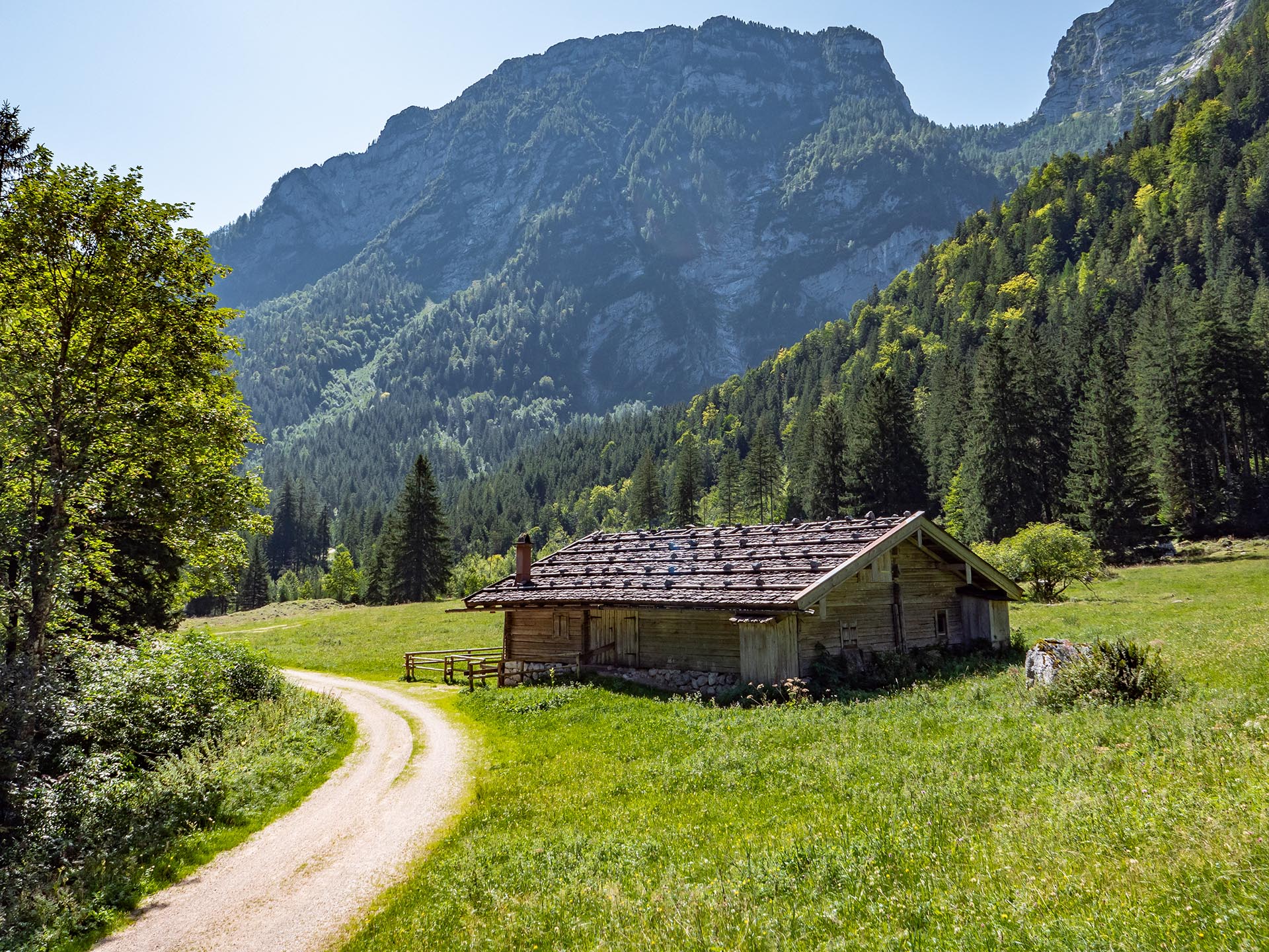 Blick über die Schwarzbachalm auf die Reiteralpe